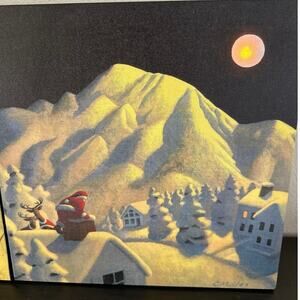 Christmas Under Olympus 12x12 Canvas Print by Chris Miles Moon Lights Up!